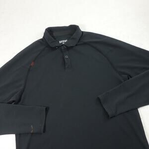 Rhone Shirt Mens Medium Black Performance Long Sleeve Gym Collared Wicking